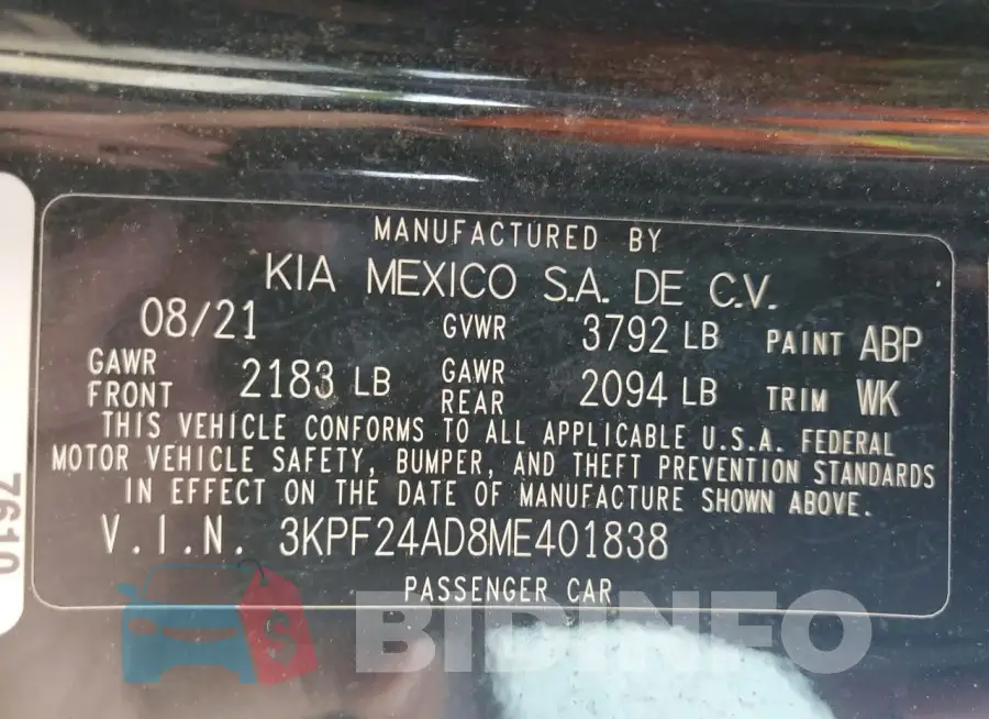 3KPF24AD8ME401838 Photo# 13