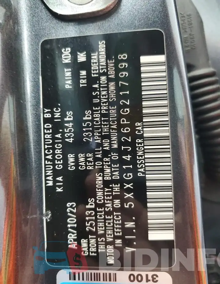 5XXG14J26PG217998 Photo# 12