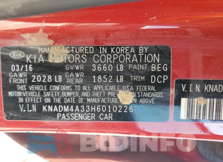 KNADM4A33H6010226 Photo# 12