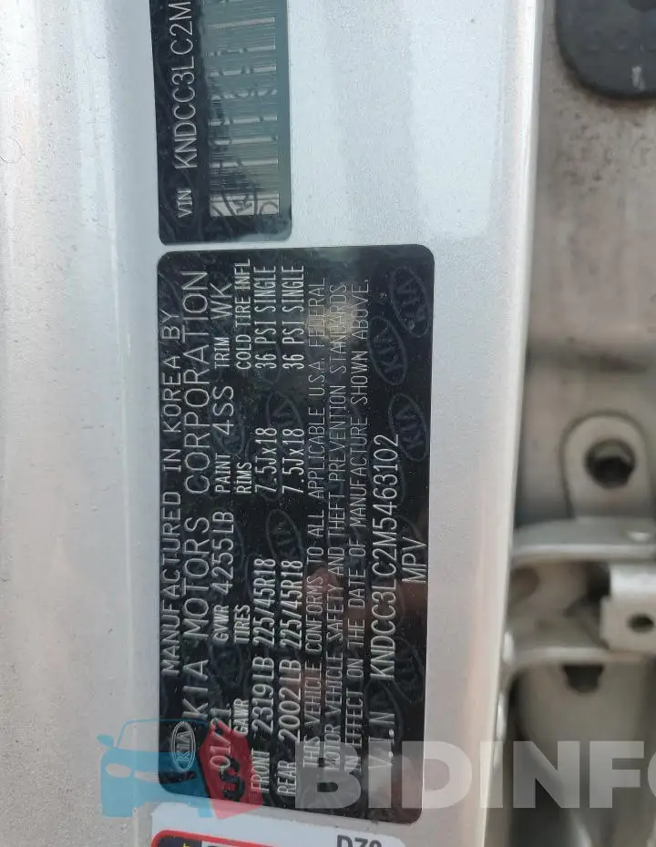KNDCC3LC2M5463102 Photo# 12