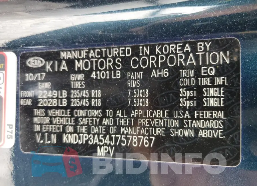 KNDJP3A54J7578767 Photo# 13