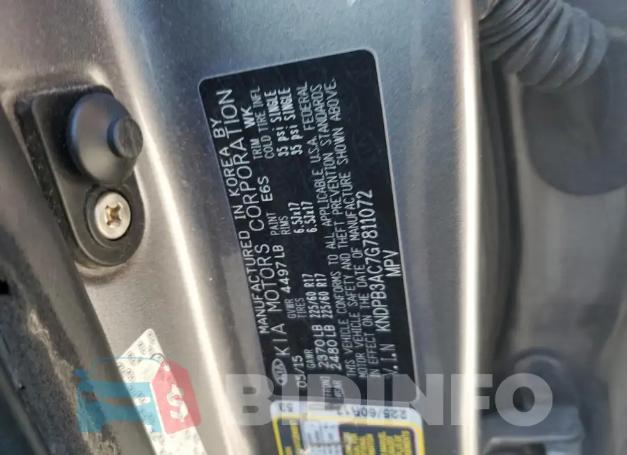 KNDPB3AC7G7811072 Photo# 12