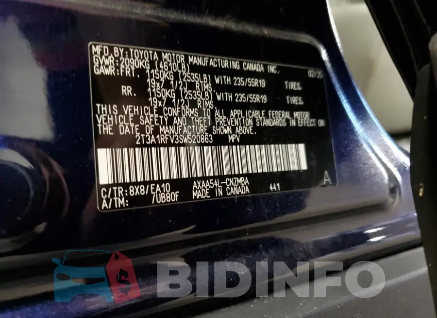 2T3A1RFV3SW520863 Photo# 13