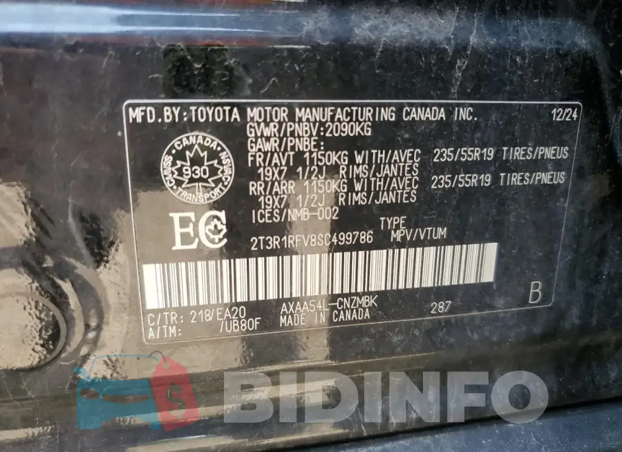 2T3R1RFV8SC499786 Photo# 14