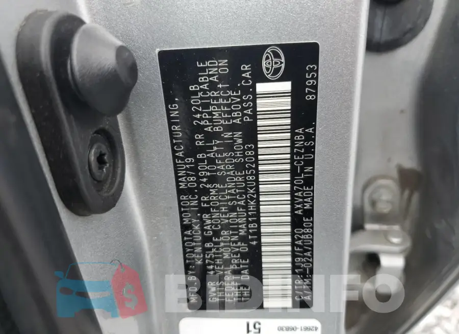 4T1B11HK2KU852083 Photo# 12