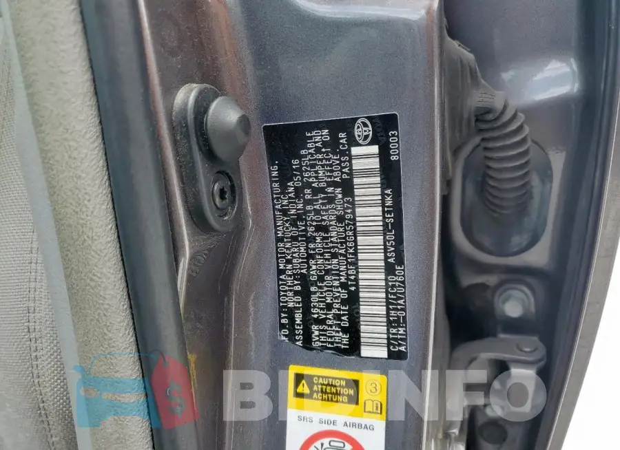 4T4BF1FK6GR579473 Photo# 12