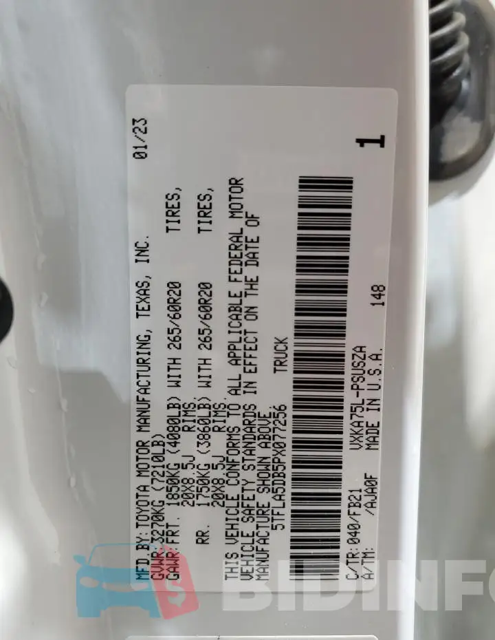 5TFLA5DB5PX077256 Photo# 13