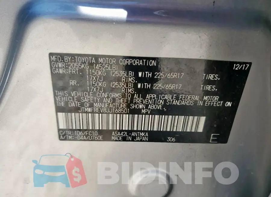 JTMWFREV8JJ168501 Photo# 13