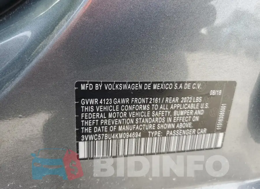 3VWC57BU4KM094694 Photo# 12