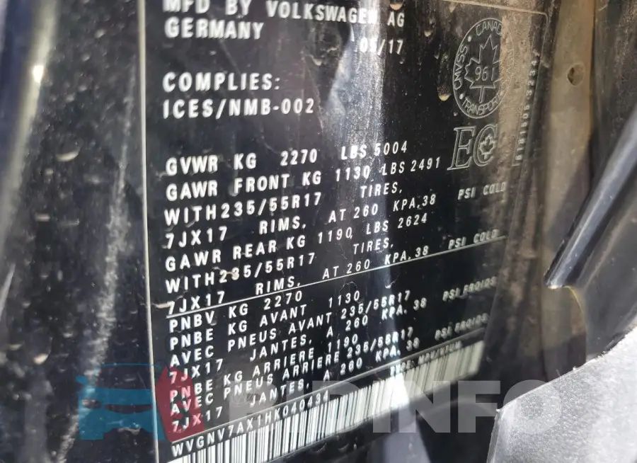 WVGNV7AX1HK040434 Photo# 14