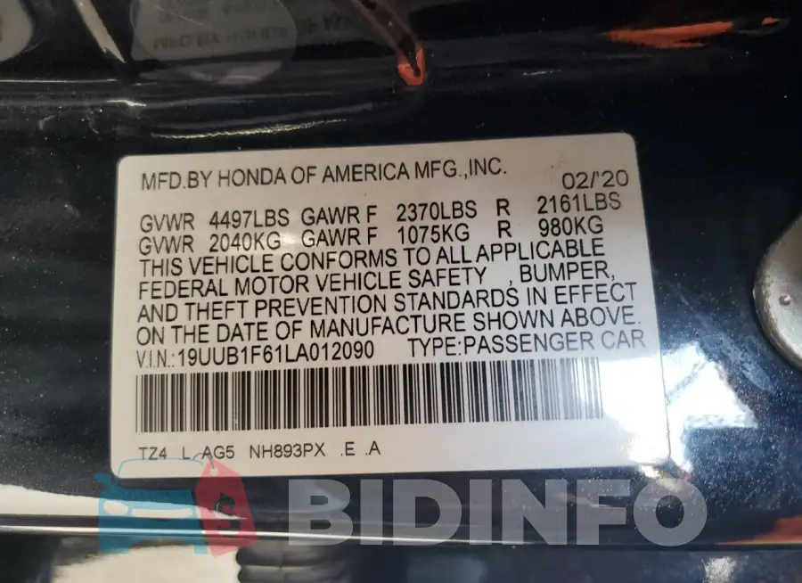 19UUB1F61LA012090 Photo# 13
