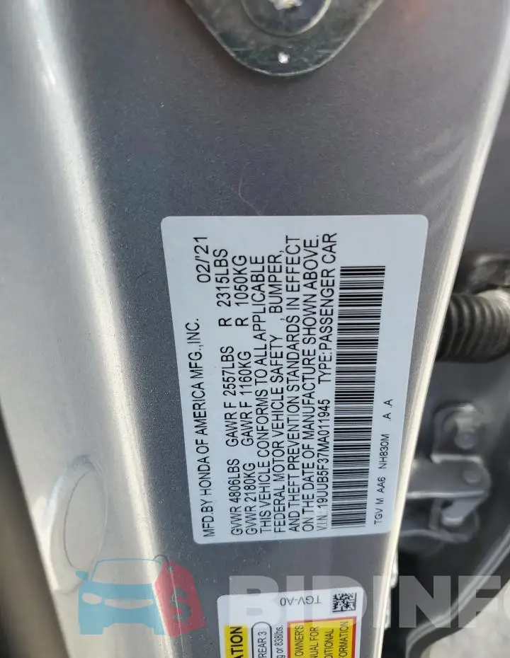 19UUB5F37MA011945 Photo# 12
