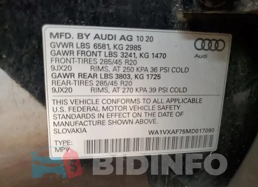 WA1VXAF75MD017090 Photo# 14