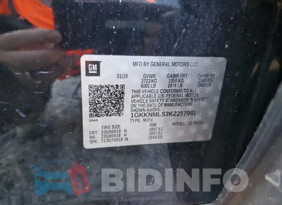 1GKKNMLS3KZ217981 Photo# 13