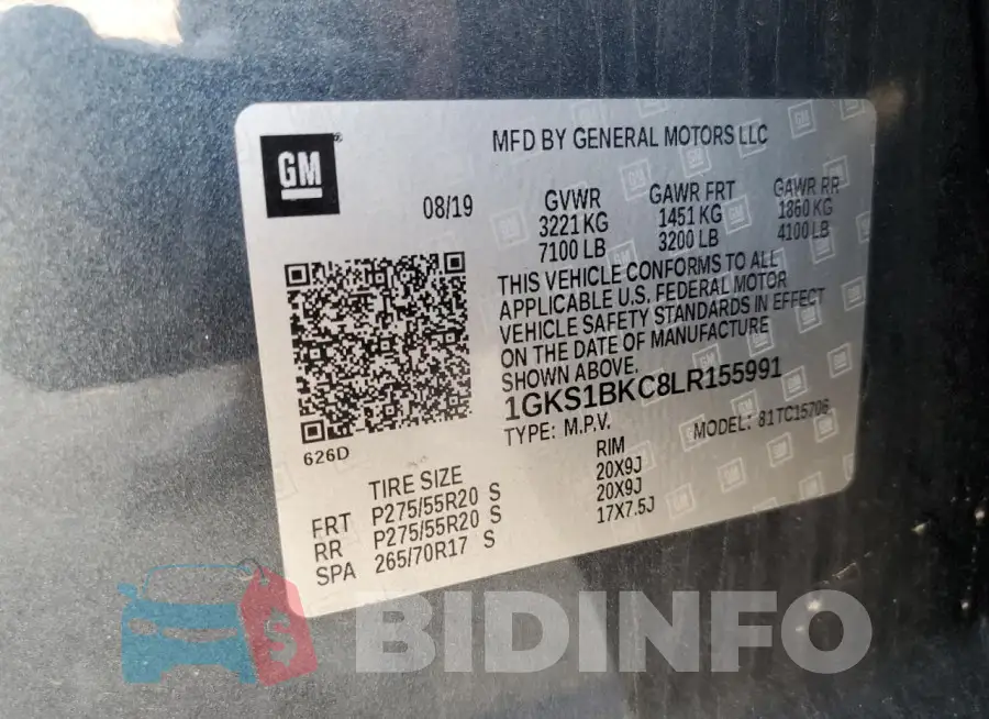 1GKS1BKC8LR155991 Photo# 14
