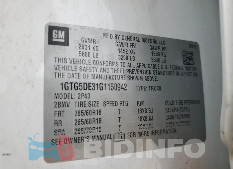 1GTG5DE31G1150942 Photo# 12
