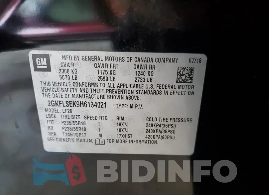 2GKFLSEK9H6134021 Photo# 13