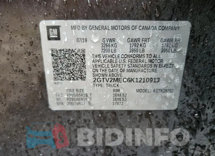 2GTV2MEC6K1210913 Photo# 12