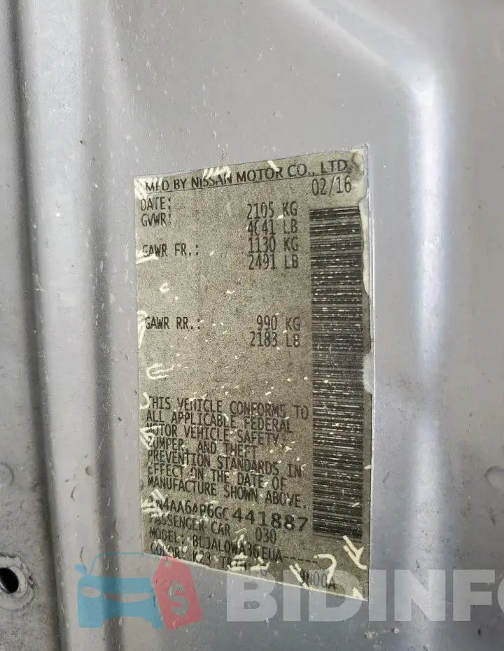 1N4AA6AP6GC441887 Photo# 12