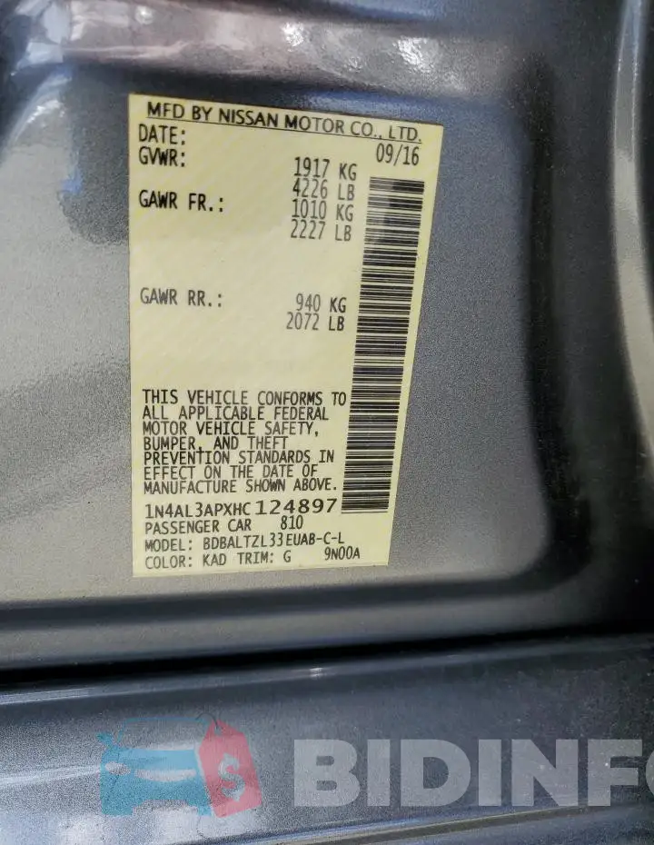 1N4AL3APXHC124897 Photo# 12
