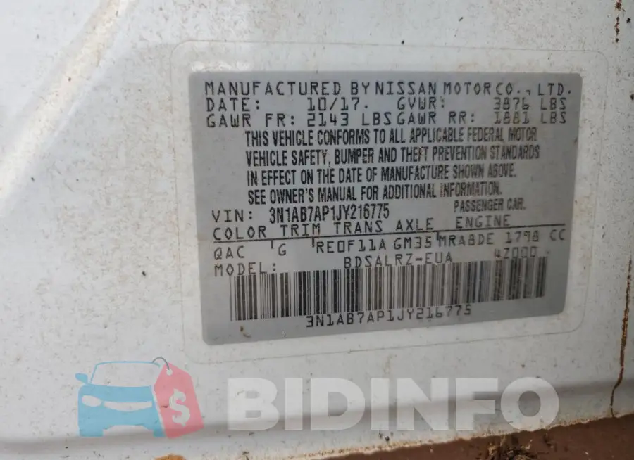 3N1AB7AP1JY216775 Photo# 12