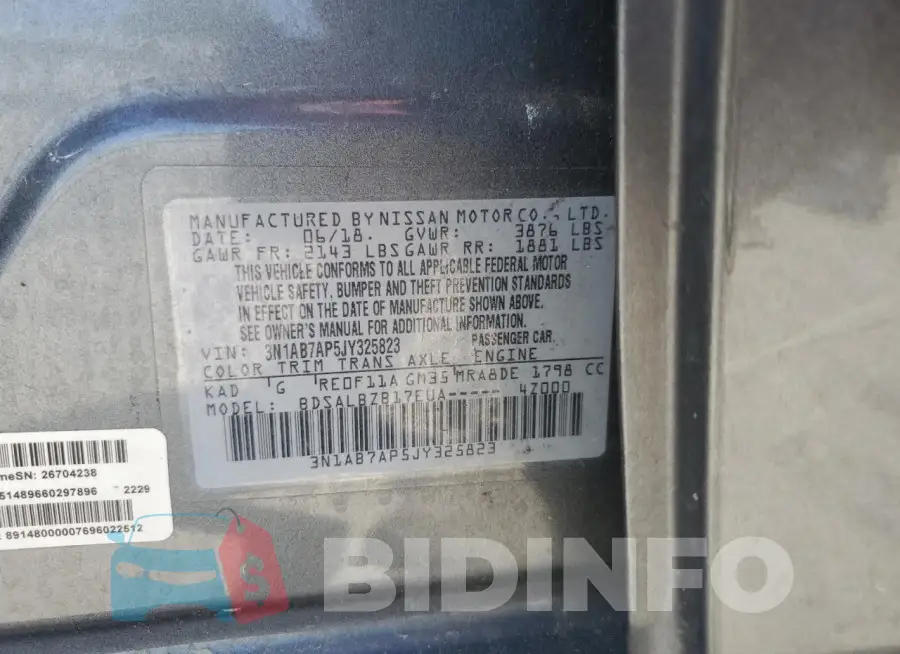 3N1AB7AP5JY325823 Photo# 13