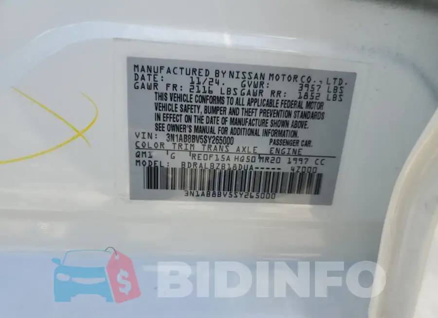 3N1AB8BV5SY265000 Photo# 13
