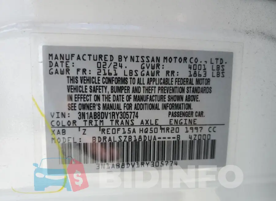 3N1AB8DV1RY305774 Photo# 12