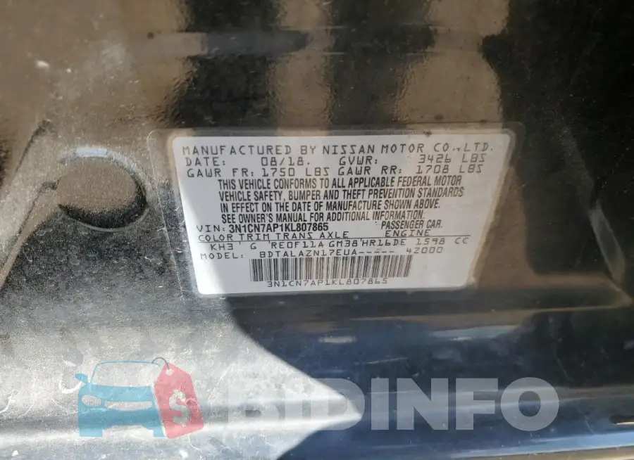 3N1CN7AP1KL807865 Photo# 12