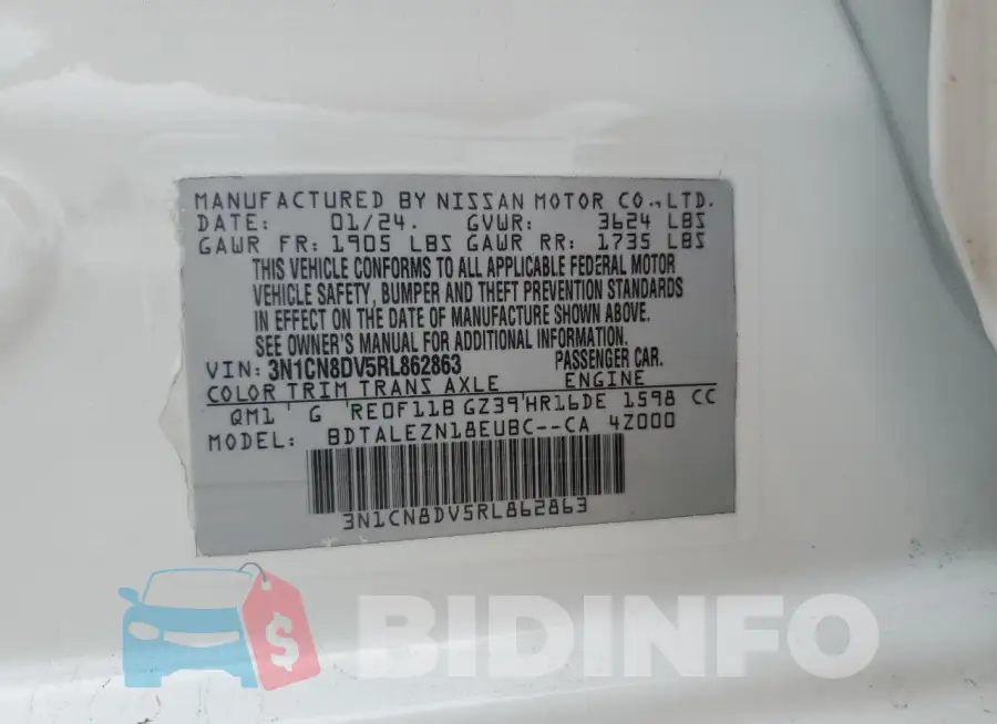 3N1CN8DV5RL862863 Photo# 12