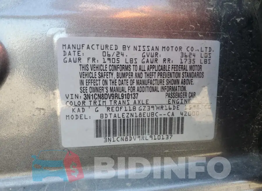 3N1CN8DV9RL910137 Photo# 12