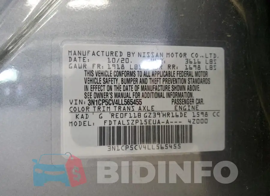 3N1CP5CV4LL565455 Photo# 13