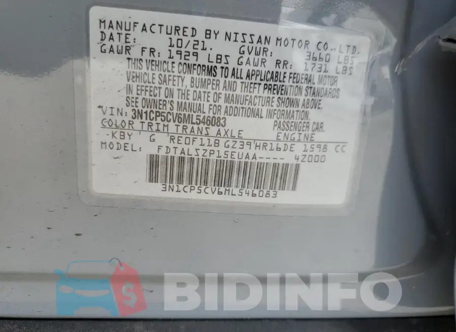 3N1CP5CV6ML546083 Photo# 13