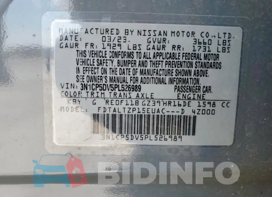 3N1CP5DV5PL526989 Photo# 14