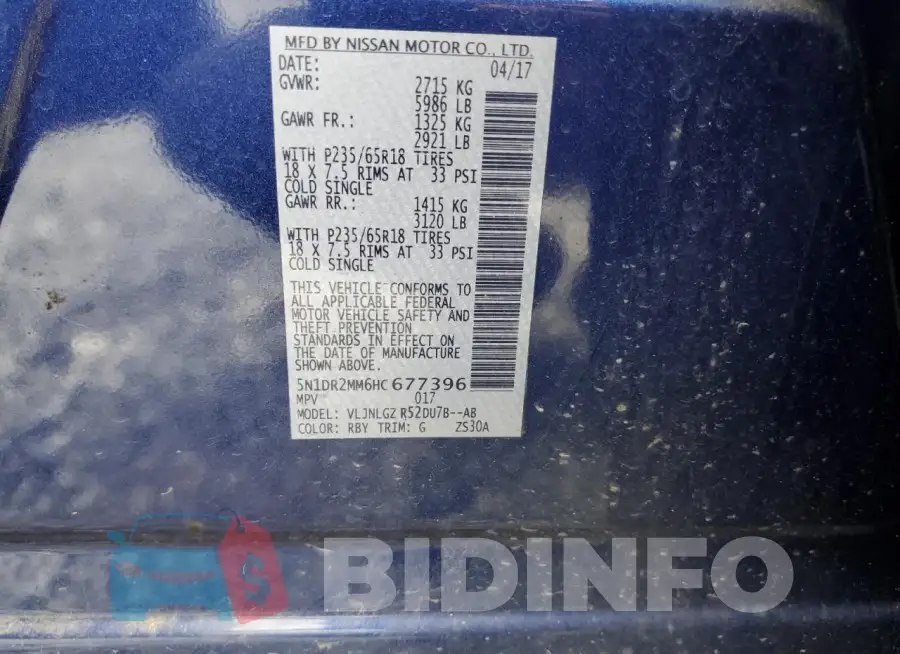 5N1DR2MM6HC677396 Photo# 13