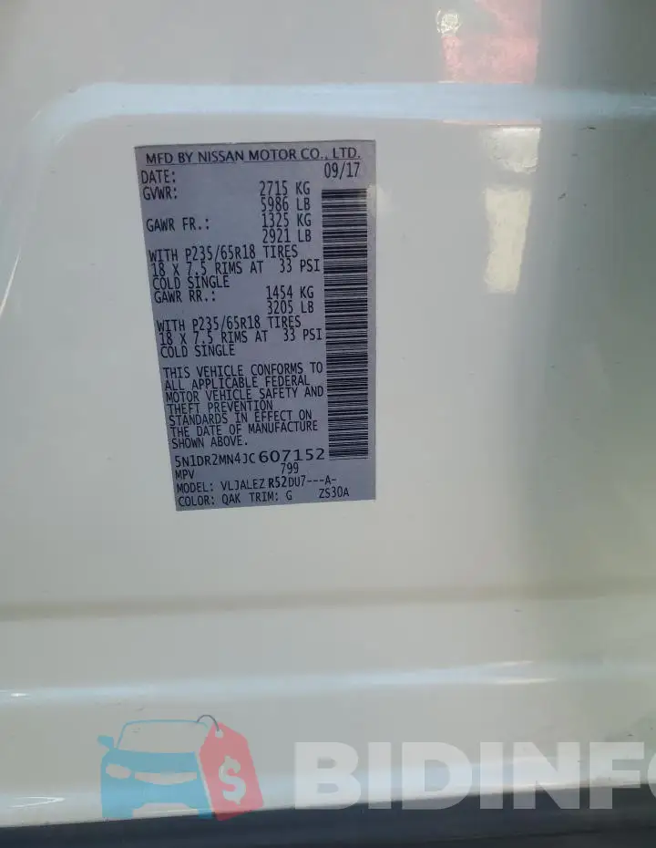 5N1DR2MN4JC607152 Photo# 13