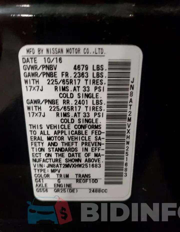 JN8AT2MVXHW251683 Photo# 14