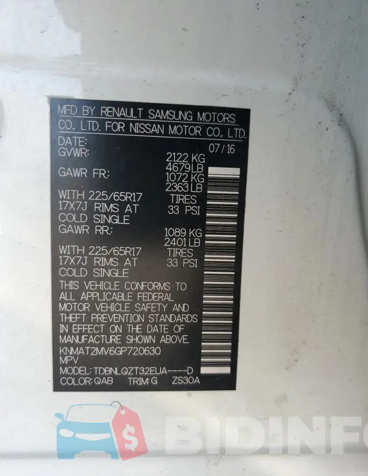 KNMAT2MV6GP720630 Photo# 13