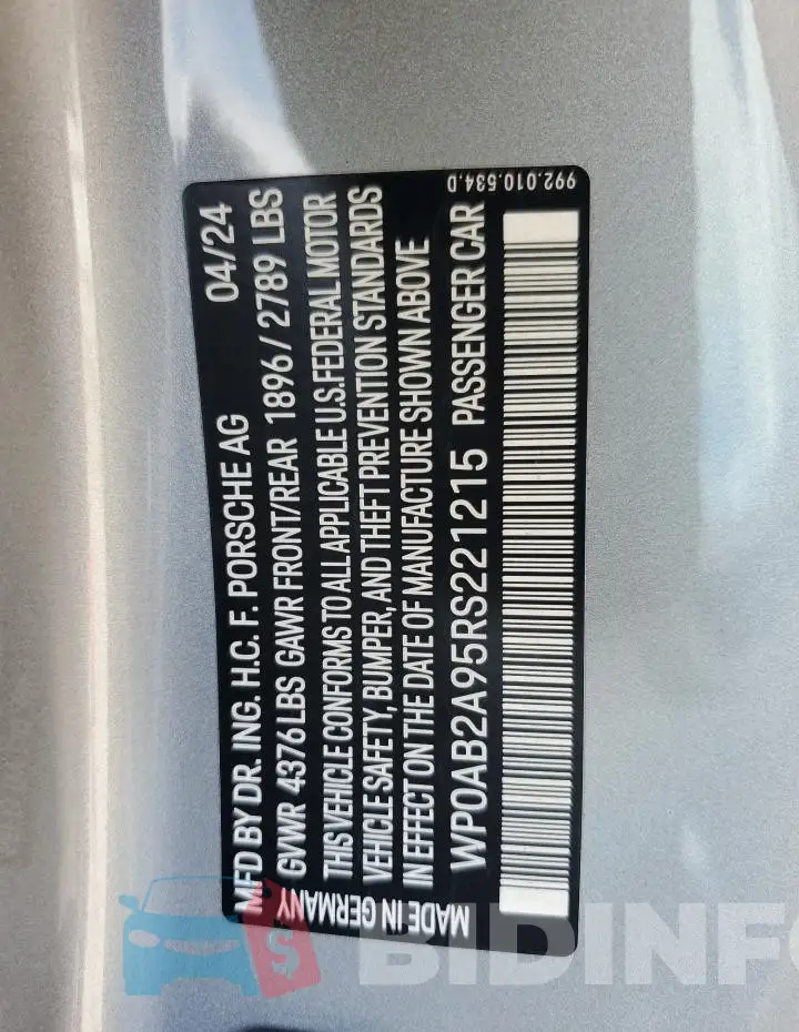 WP0AB2A95RS221215 Photo# 12