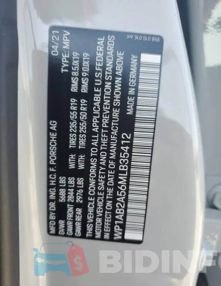 WP1AB2A56MLB35412 Photo# 13