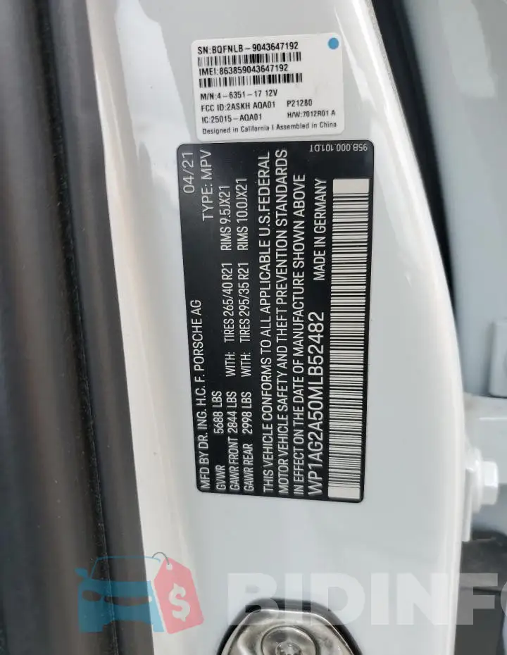 WP1AG2A50MLB52482 Photo# 13