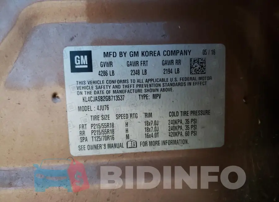 KL4CJASB2GB713537 Photo# 13