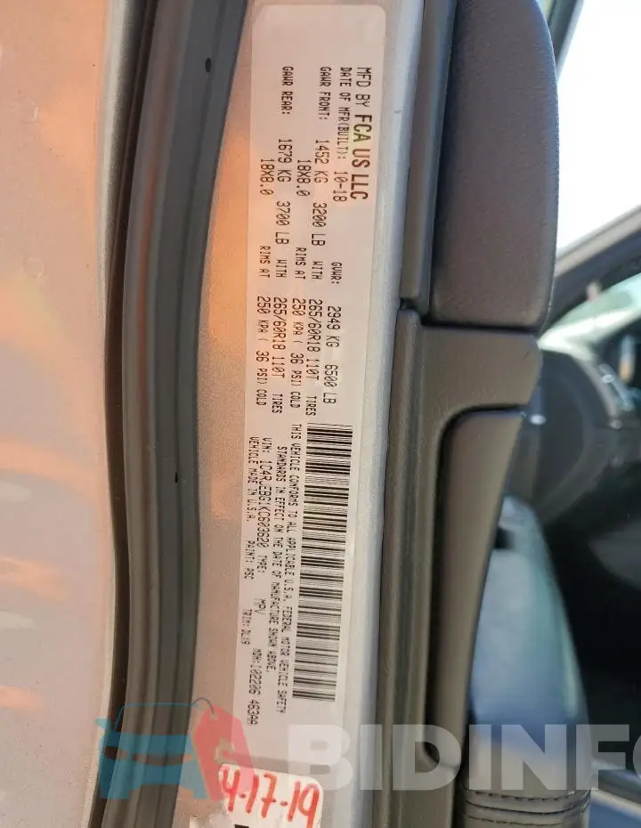 1C4RJEBG1KC603620 Photo# 12