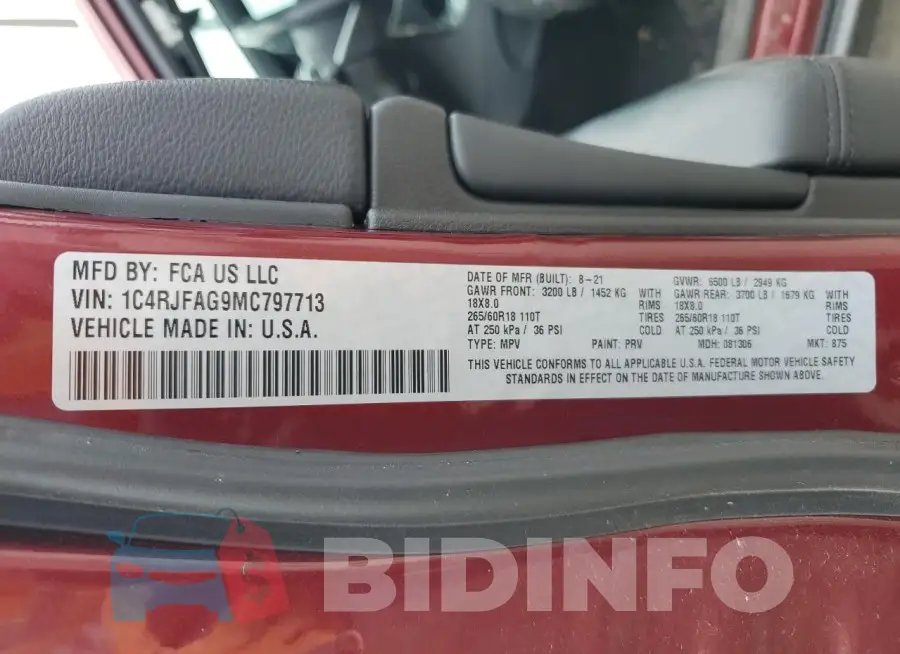 1C4RJFAG9MC797713 Photo# 13
