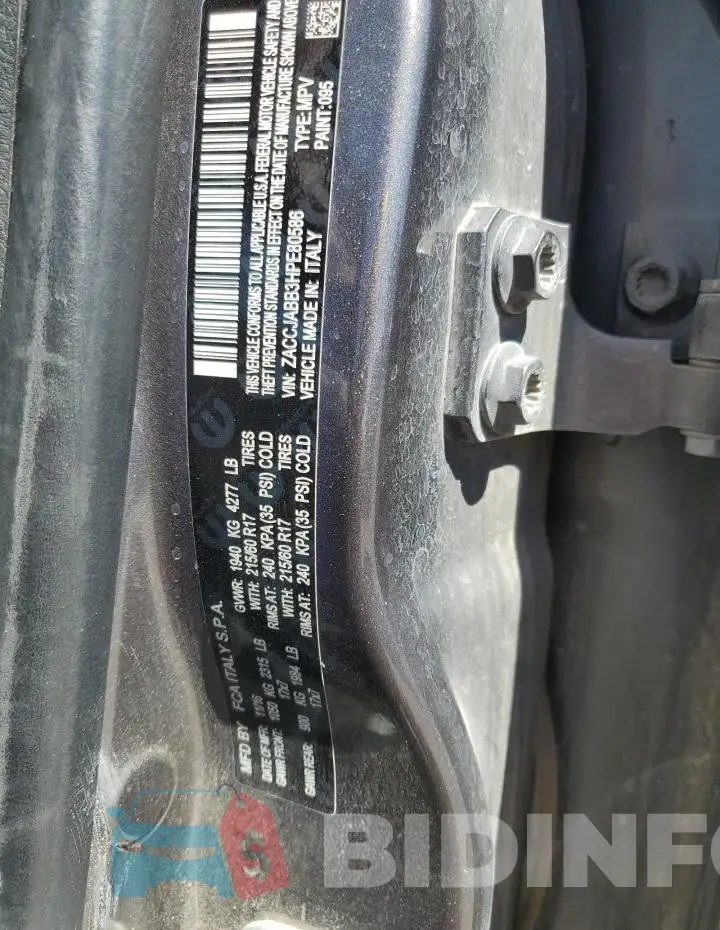 ZACCJABB3HPE80586 Photo# 13