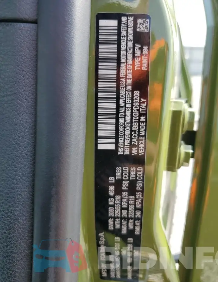 ZACCJBBT0GPD93208 Photo# 13