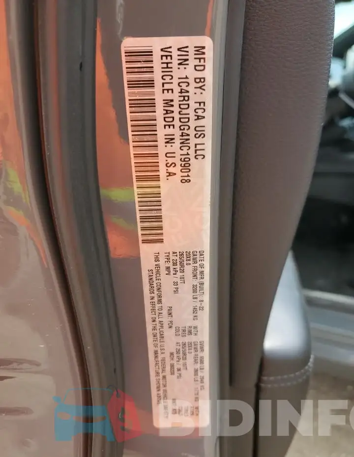1C4RDJDG4NC199018 Photo# 13