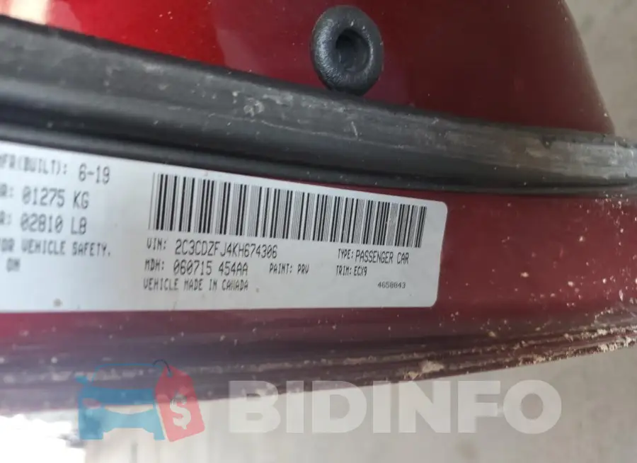 2C3CDZFJ4KH674306 Photo# 13