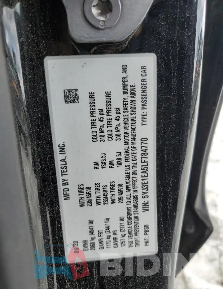 5YJ3E1EA5LF784770 Photo# 12