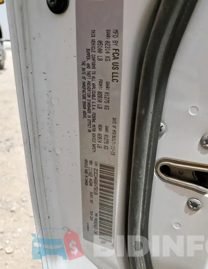 2C3CCAAG6KH758126 Photo# 12